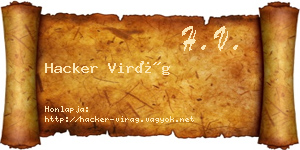 Hacker Virág névjegykártya